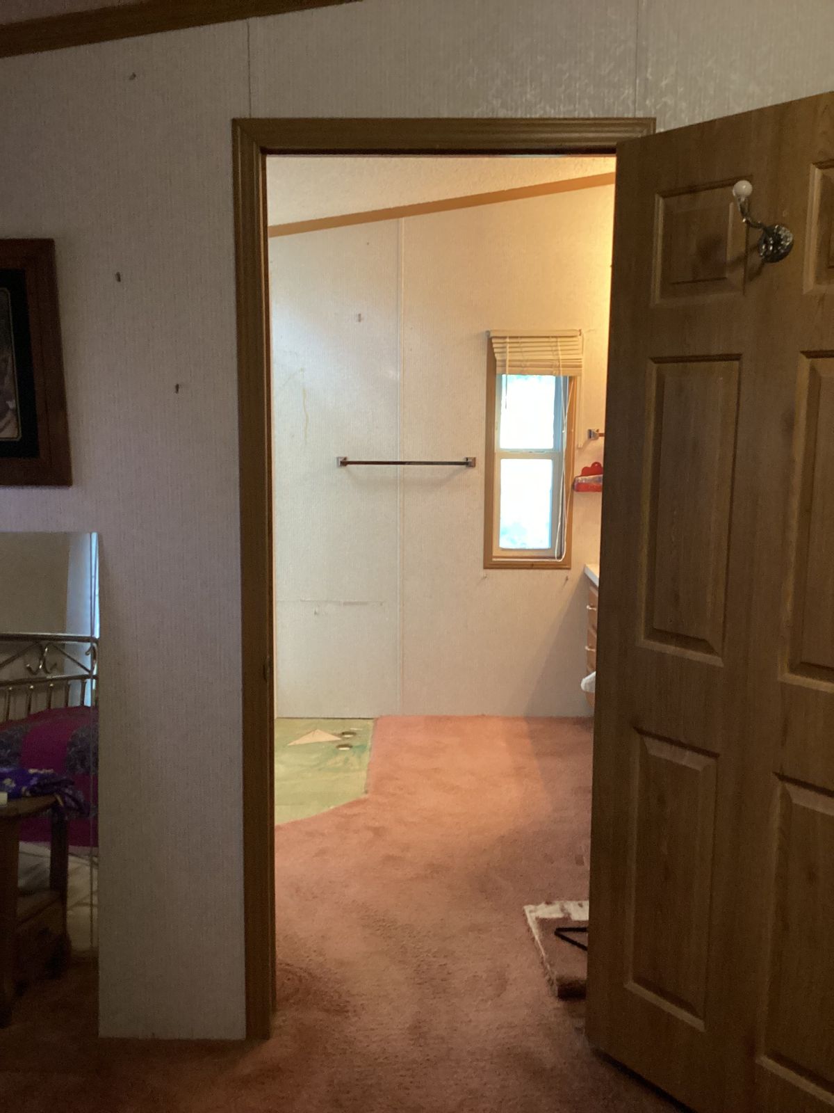 Tub-to-shower conversion in progress